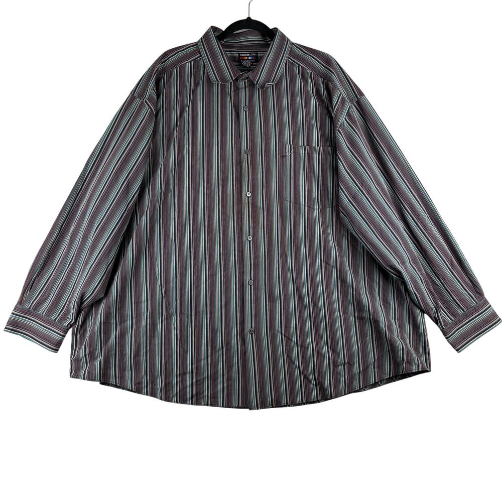 Alexander Julian Colours Long Sleeve Button Up Shirt Men 4XL Stripe Southwestern